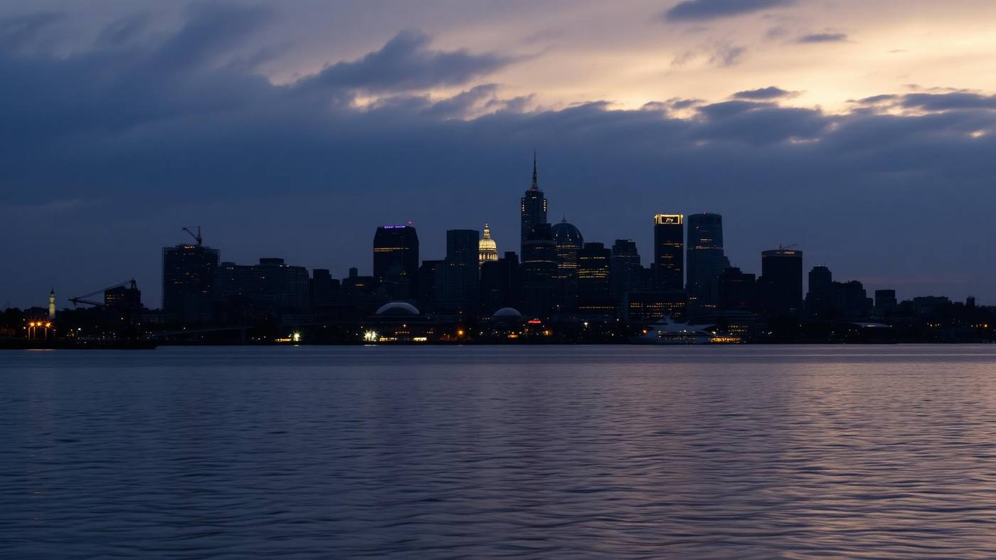 Boston skyline at dusk