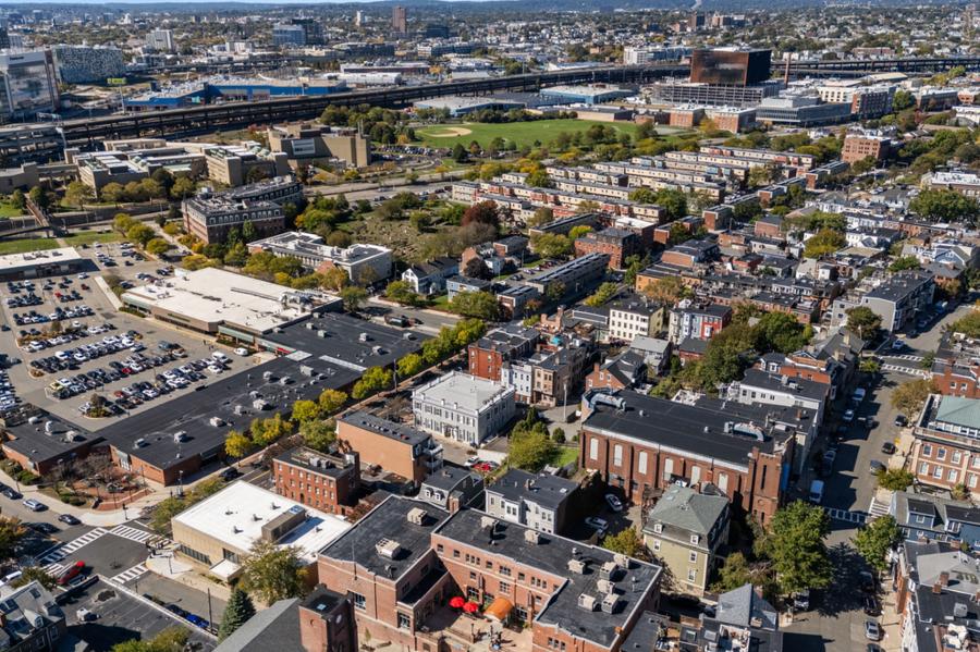 Aerial view of Charlestown, Boston